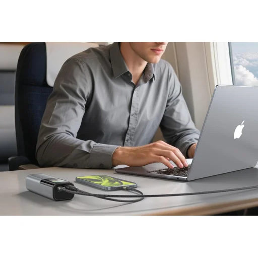 Mobile Origin PB12 100W PD 14000mAh kijelzős PowerBank USB-C + USB-A - 10