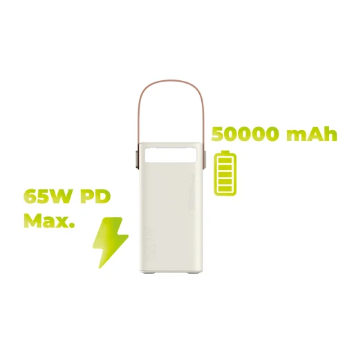 Mobile Origin PB18 50000 mAh powerbanka s TFT displejom a svietidlom, 2x USB-C + 2x USB-A - 4