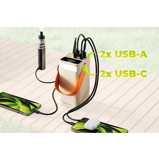 Mobile Origin PB18 50000 mAh powerbanka s TFT displejom a svietidlom, 2x USB-C + 2x USB-A - 5