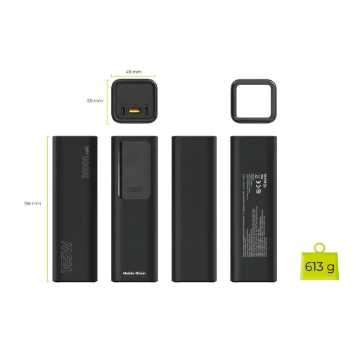 Mobile Origin PB17 30000mAh 165W PowerBank s TFT displejom a svietidlom - 12