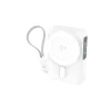 Mobile Origin PB19 10000 mAh Qi2 fél-szilárd powerbank TFT kijelzővel, beépített USB-C kábellel, fehér thumbnail