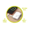 Mobile Origin PB19 10000 mAh Qi2 fél-szilárd powerbank TFT kijelzővel, beépített USB-C kábellel, fehér thumbnail