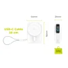 Mobile Origin PB19 10000 mAh Qi2 fél-szilárd powerbank TFT kijelzővel, beépített USB-C kábellel, fehér thumbnail