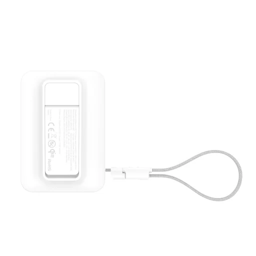 Mobile Origin PB19 10000 mAh Qi2 semi-solid powerbank s TFT displejom, integrovaným USB-C káblom, biely - 3