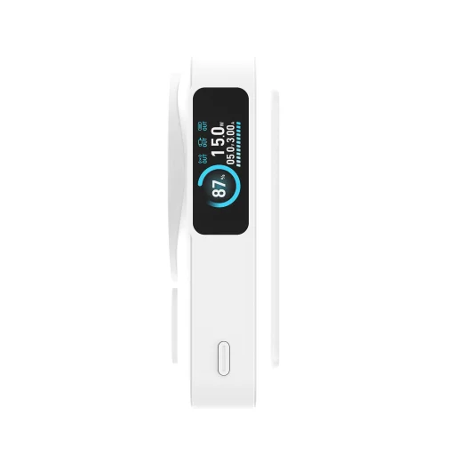 Mobile Origin PB19 10000 mAh Qi2 semi-solid powerbank s TFT displejom, integrovaným USB-C káblom, biely - 5