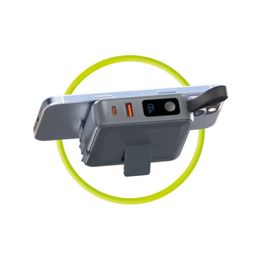 Mobile Origin 10000 mAh powerbanka a cestovná nabíjačka s Lightning/USB-C káblom, MagSafe, kompatibilná s Apple Watch a iPhone, sivá - 3