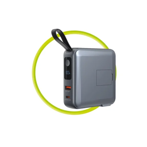 Mobile Origin 10000 mAh powerbanka a cestovná nabíjačka s Lightning/USB-C káblom, MagSafe, kompatibilná s Apple Watch a iPhone, sivá - 6