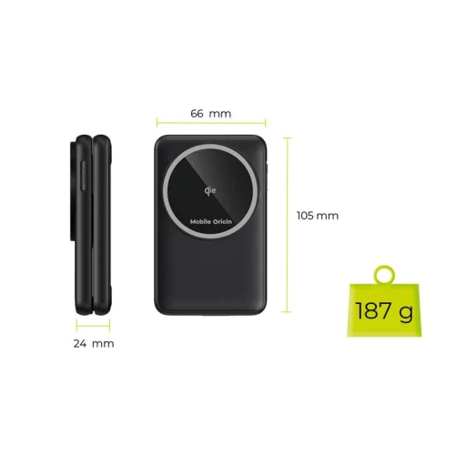Mobile Origin PW8 3 v 1 skladacia Qi2 nabíjačka, čierna - 13