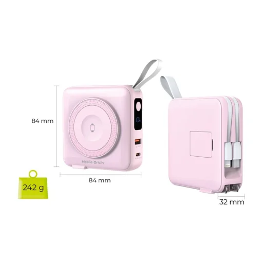 Mobile Origin PowerBank & Travel Charger 10000 mAh, pink - 5