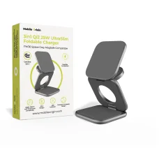 Mobile Origin PW36 3in1 Qi2 25W UltraSlim összecsukható vezeték nélküli töltő, Space Grey