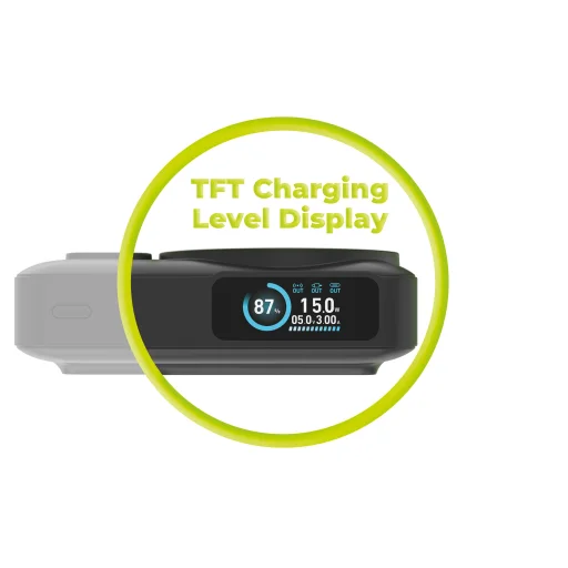 Mobile Origin PB19 10000 mAh Qi2 powerbank beépített USB-C kábellel, fekete Qi2 - 13