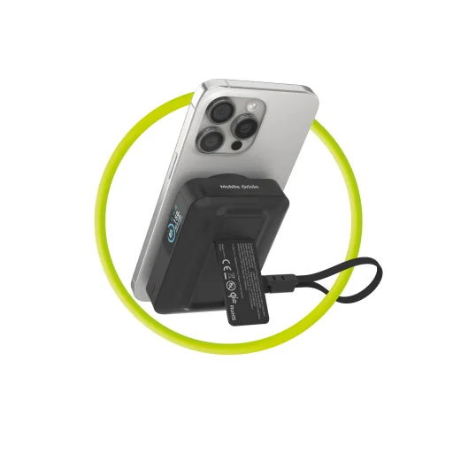 Mobile Origin PB19 10000 mAh Qi2 powerbank beépített USB-C kábellel, fekete Qi2 - 15