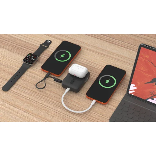 Mobile Origin PB19 10000 mAh Qi2 powerbanka so vstavaným USB-C káblom, čierna - 9