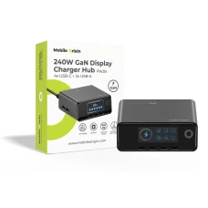 Mobile Origin PW39 240W GaN kijelzős töltőhub – 4x USB-C + 2x USB-A