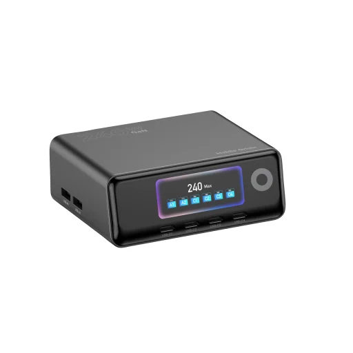 Mobile Origin PW39 240W GaN nabíjací hub s displejom – 4x USB-C + 2x USB-A - 2