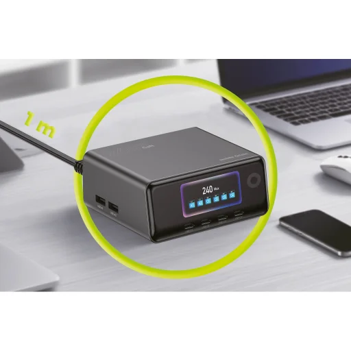 Mobile Origin PW39 240W GaN nabíjací hub s displejom – 4x USB-C + 2x USB-A - 11