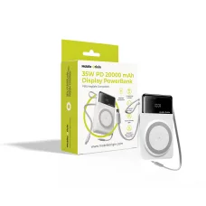 Mobile Origin PB15 20000mAh 35W PD PowerBank kijelzővel, MagSafe kompatibilis