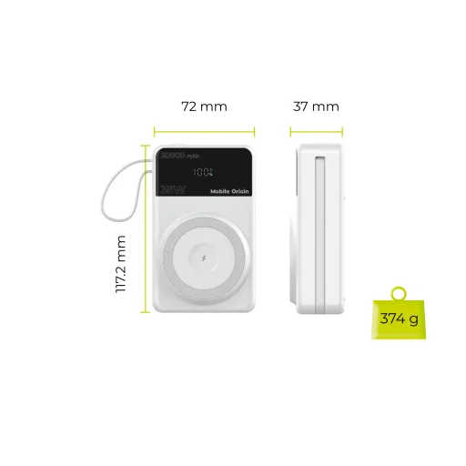 Mobile Origin PB15 20000mAh 35W PD PowerBank s displejom, kompatibilná s MagSafe - 12