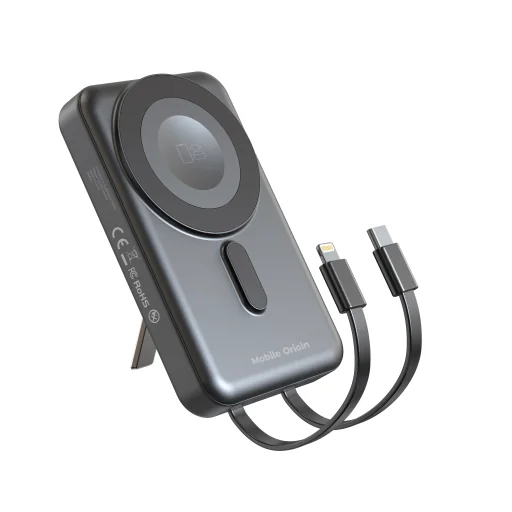 Mobile Origin PB11 bezdrôtová magnetická powerbanka 10000mAh s USB-C a Lightning káblom - 2