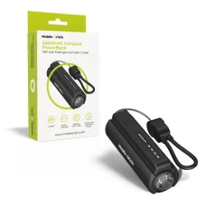 Mobile Origin PB7 5000mAh kompakt PowerBank LED zseblámpával és USB-C kábellel