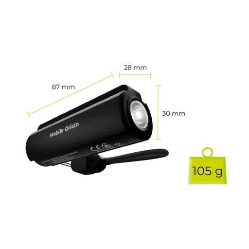 Mobile Origin PB7 5000mAh kompakt PowerBank LED zseblámpával és USB-C kábellel - 11
