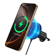 Spigen OneTap Pro 4 MagSafe autós telefontartó töltő, fekete Qi2 15W