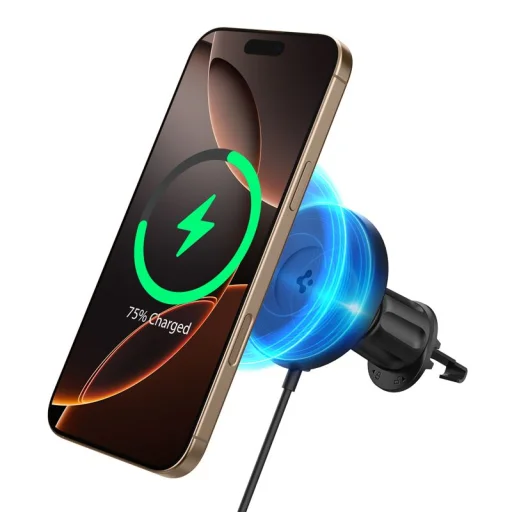 Spigen OneTap Pro 4 MagSafe držiak na telefón do auta s nabíjačkou, čierny - 1