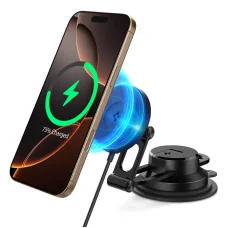 Spigen OneTap Pro 4 MagSafe autós töltő tartó, fekete Qi2