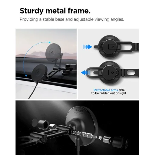 Spigen OneTap Pro 4 MagSafe nabíjací držiak do auta, čierny - 5
