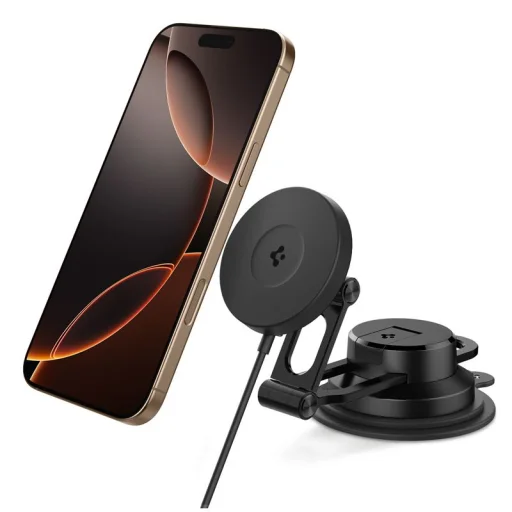 Spigen OneTap Pro 4 MagSafe nabíjací držiak do auta, čierny - 9
