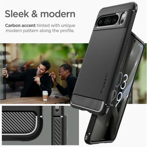 Google Pixel 8 Pro Spigen Rugged Armor tok, matt fekete - 10