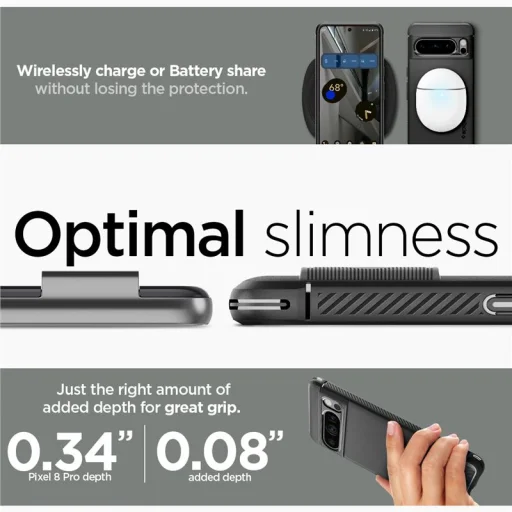 Google Pixel 8 Pro Spigen Rugged Armor tok, matt fekete - 12