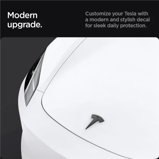 Spigen Tesla Front Emblem Logo Full Cover fekete – Tesla Model 3 2024 - 3