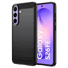 Samsung Galaxy S26 FE / S25 FE fekete Techsuit Carbon Silicone ütésálló tok