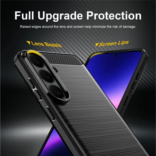 Samsung Galaxy S26 FE / S25 FE fekete Techsuit Carbon Silicone ütésálló tok - 2