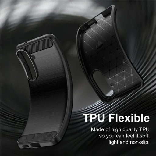 Samsung Galaxy S26 FE / S25 FE fekete Techsuit Carbon Silicone ütésálló tok - 3