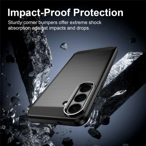 Samsung Galaxy S26 FE / S25 FE fekete Techsuit Carbon Silicone ütésálló tok - 4