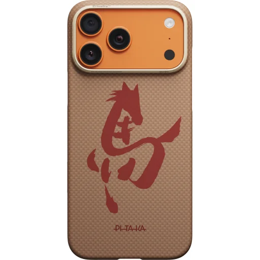 iPhone 17 Pro PITAKA Edge Case Ink Horse Gold & Jade tok - 2