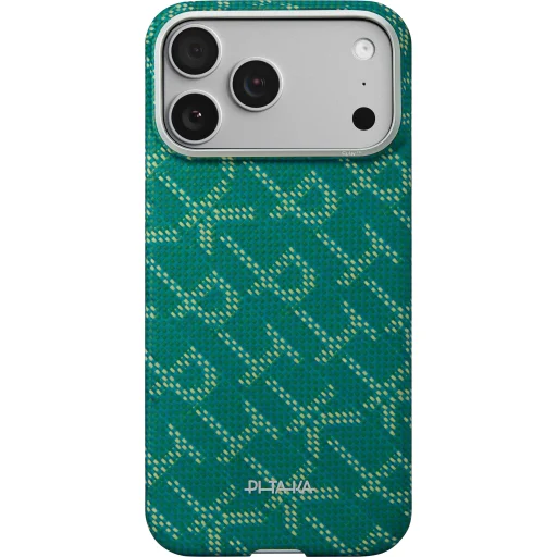 iPhone 17 Pro Pitaka Ultra-Slim Case Monogram-Gold/Green puzdro - 2