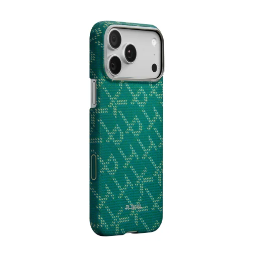 iPhone 17 Pro Pitaka Ultra-Slim Case Monogram-Gold/Green tok - 1