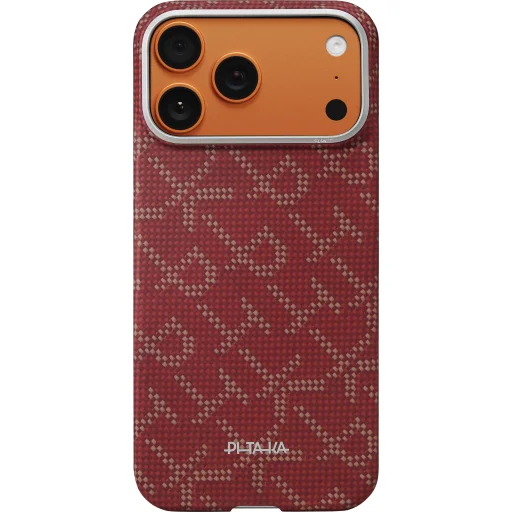 iPhone 17 Pro Max Pitaka Ultra-Slim tok Monogram-Gold/Red - 2