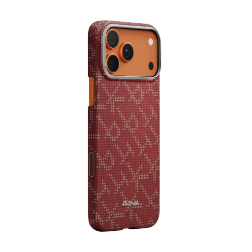 iPhone 17 Pro Max Pitaka Ultra-Slim kryt Monogram-Gold/Red - 1