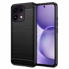 Čierne karbónové silikónové puzdro Techsuit pre Oppo Reno16 F