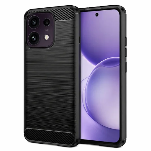 Čierne karbónové silikónové puzdro Techsuit pre Oppo Reno16 F - 1