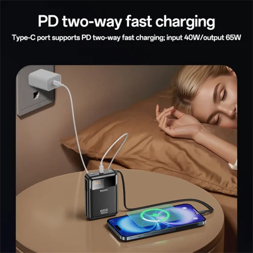 Yesido YP97 powerbanka 20000 mAh 65W, sivá - 4