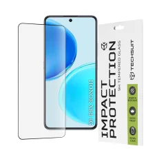 Honor X8d fekete Techsuit 111D teljes fedésű, teljes ragasztófelületű üvegfólia