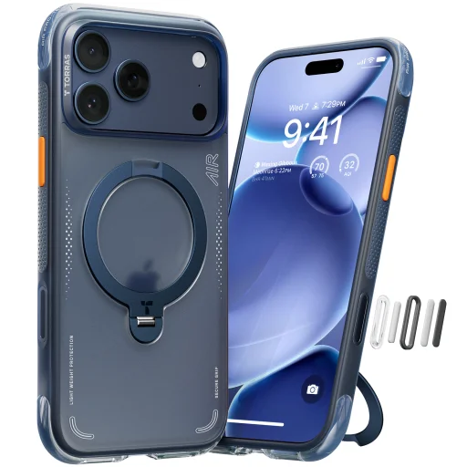 Torras Ostand Q3 Air tok, deep blue – iPhone 17 Pro - 3
