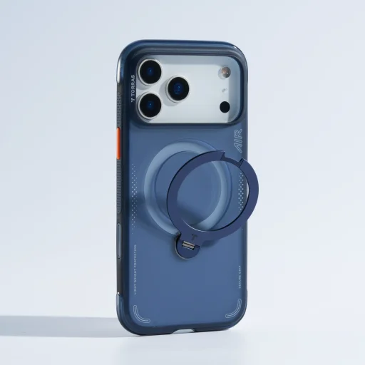 Puzdro Torras Ostand Q3 Air, deep blue – iPhone 17 Pro - 7