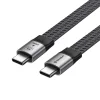 Techsuit ElysiumSync Pro 4. generácie USB4.0 Type-C kábel, 240 W, 40 Gbps, 8K 60 Hz, 1 m, sivý thumbnail