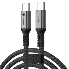 Techsuit TitanSync Pro USB2.0 USB-C adat- és töltőkábel, 240 W, 2 m, szürke